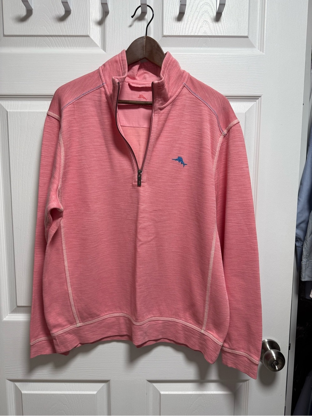 Tommy Bahama Coral Pink Quarter-Zip Pullover